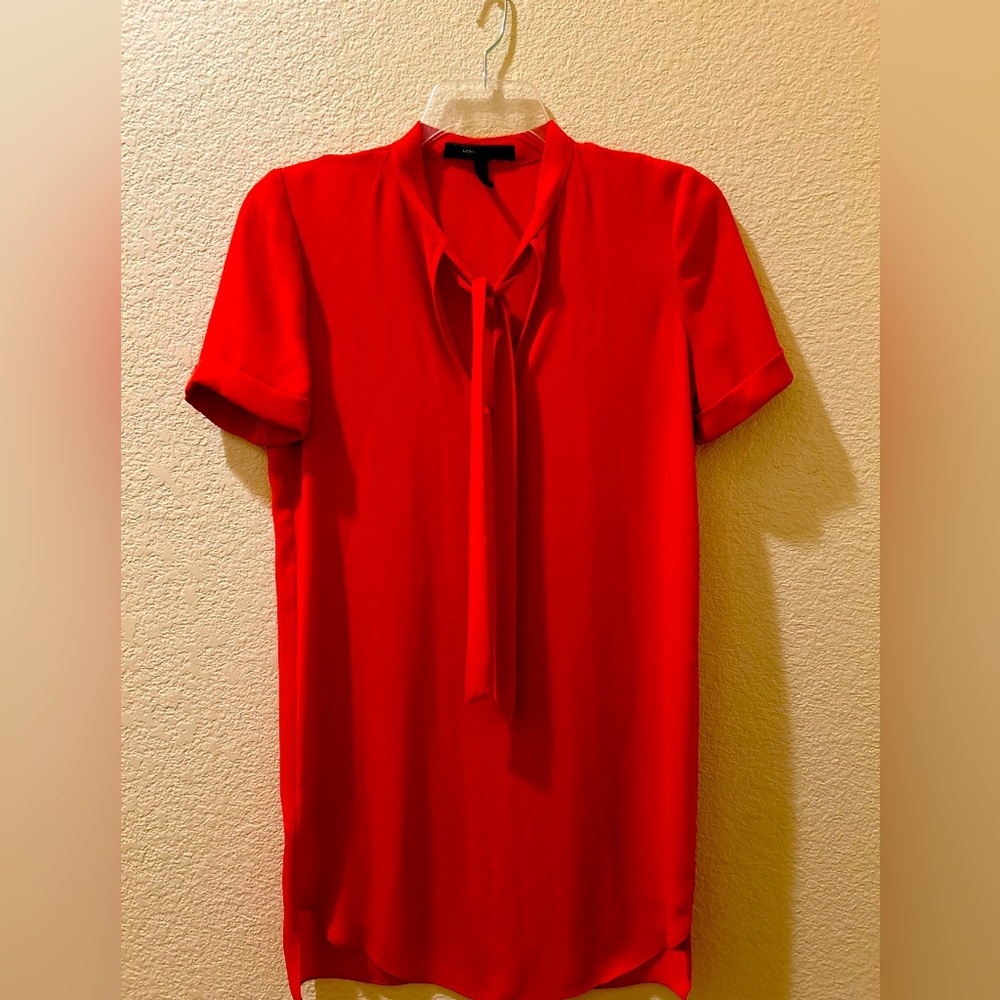 BCBG Max Zaria shift dress with neck tie in Coral size xxs